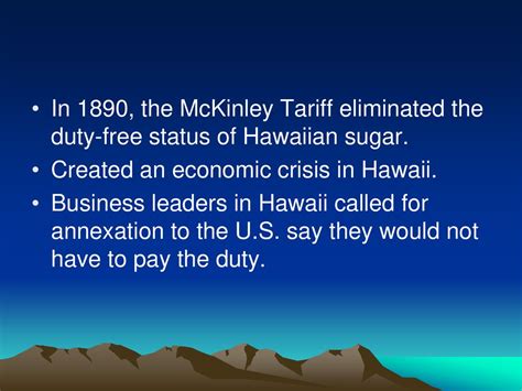 What role did the McKinley tariff play in gaining Hawaii as US state ...