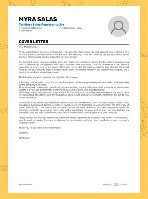 What should a cover letter be