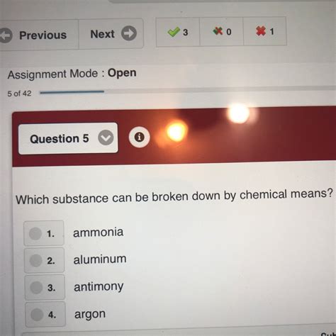 What substance can be broken down by chemical means?