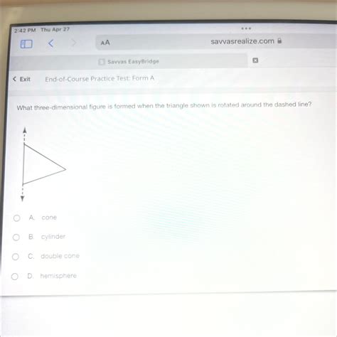 What threedimensional figure is formed when the triangle shown is