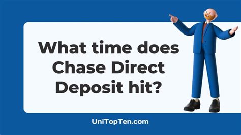 What time does direct deposit hit chase. Chase Bank: By 6:30 a.m. EST: Fifth Third Bank: Same day processing: Navy Federal Credit Union: Between 12 a.m. and 6 a.m EST Monday to ... Up to one day early: Wells Fargo: 6:30 a.m. EST on payday: What time does direct deposit hit your bank account? Learn more about when you can receive a direct deposit to your bank account … 