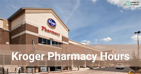 What time does the pharmacy at kroger close. What Time Does Kroger Open and Close? Generally, the opening and closing times for Kroger are between 6AM and 11PM. However, these hours of business tend to vary … 