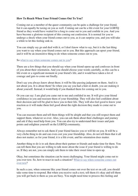 What to Say When a Friend Comes Out