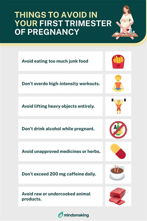 What to avoid in the first trimester