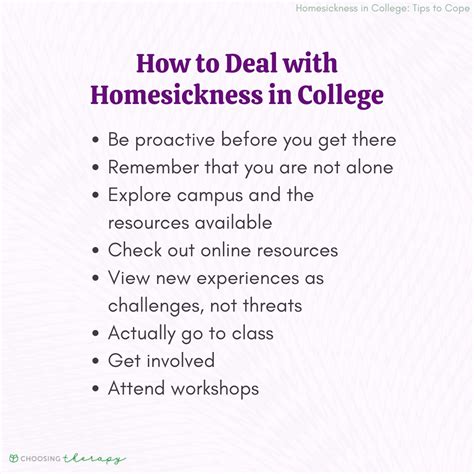 What to do for homesickness. If withdrawal takes over, social isolation and academic disengagement can occur, making a hard situation worse. Although the pain of homesickness is mostly emotional, it can have bodily expression ... 