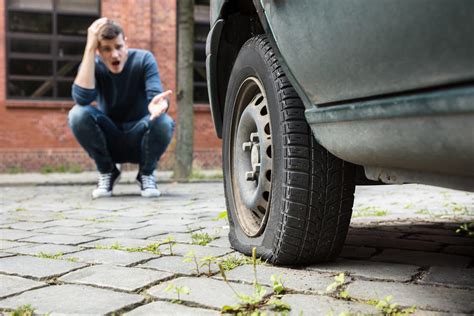 What to do with a flat tire. Nov 18, 2023 · Colder temperatures will cause tire pressure to drop about 1 pound per square inch for every 10° F drop in air temperature. If you don’t fill up at home, the warning light may turn off after ... 
