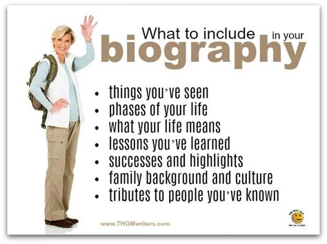What to include in a biography of a person