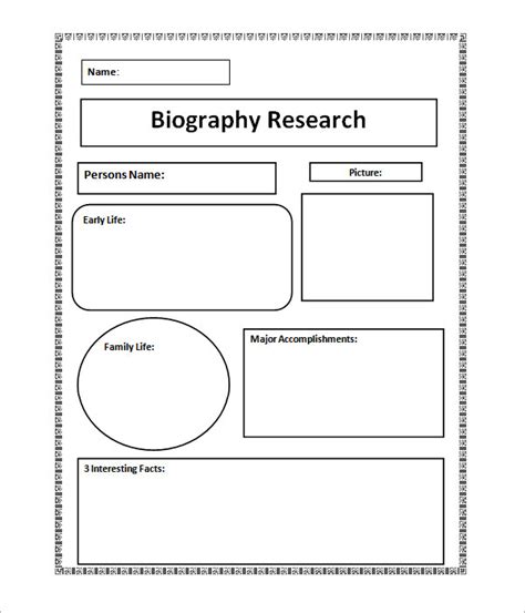 What to include in a biography report template