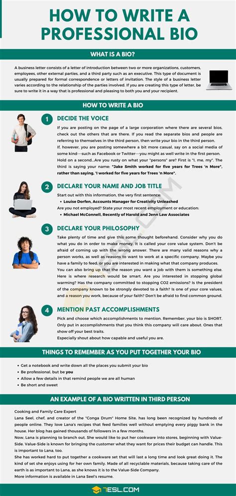 What to include in a biography sample