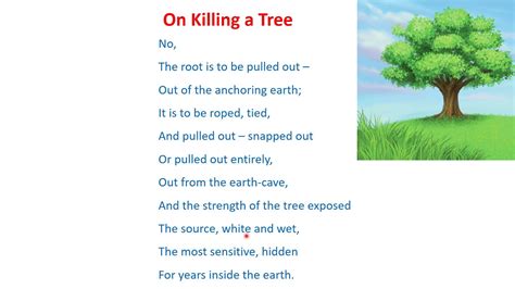 What type of poem is "On Killing a Tree"? - eNotes.com