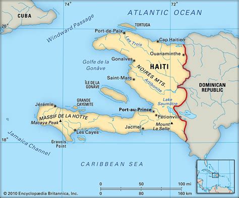 Haiti is an independent nation in the Caribbean that occupies the western part of the island of Hispaniola, with the Dominican Republic to the east. The island was initially claimed by Spain, which later ceded the western third of the island to France. Prior to gaining its independence in 1804, Haiti was the French colony of Saint-Domingue.. 