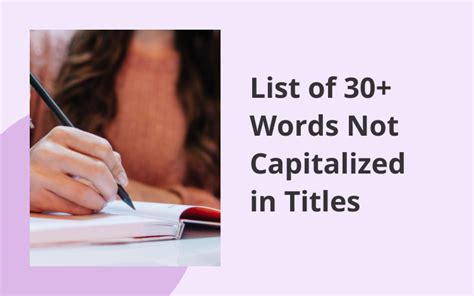 What words do you not capitalize in a title. Oct 8, 2022 · There are many titles of great creative works that do not follow any rule of capitalization or style guides. For instance, APA style follows two types of capitalization rules, one is the Title case, and the other is the sentence case. In the former scenario, APA Style makes all major words capitalized and requires the minor words to be in ... 