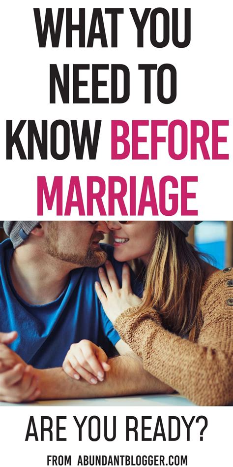 What you should know before marriage