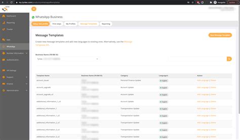 WhatsApp Business API Message Templates tyntec