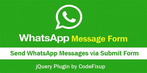 WhatsApp Message Form Send Form Data to Whatsapp by Codefixup Codester