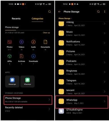 Whatsapp folder location change.  Go back and enter SD from your file mana...