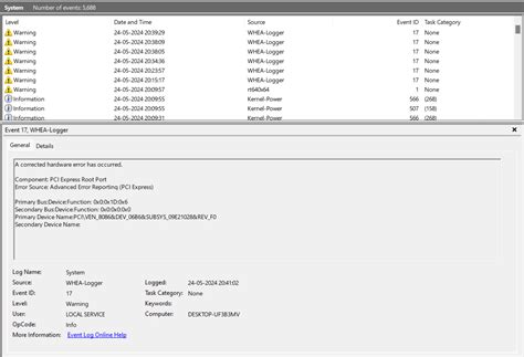 Whea errors.  That's been reported to fix WHEA 17 errors.  Check if there are any hardware is...
