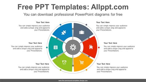 Wheel Radiation Circle Powerpoint Diagram Template