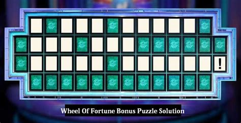 Discover the Wheel Of Fortune Bonus Puzzle Solution 