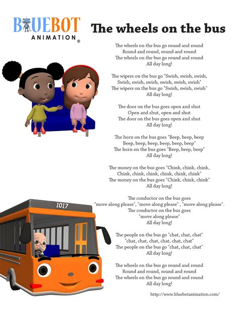 Wheel on the bus children rhymes poem baby song