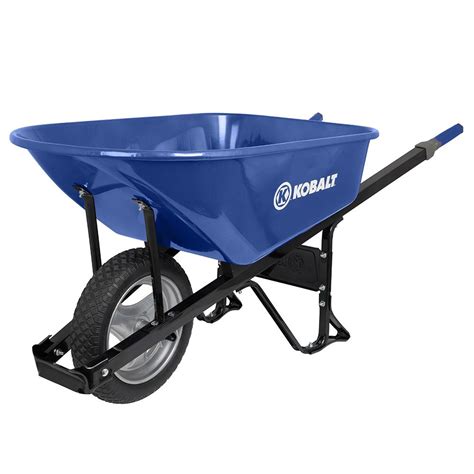 Wheelbarrows lowes. Green Poly Wheelbarrow - 5 cu ft, Knobby Tires, Steel Handle, 300 lb Load Capacity - Easy to Maneuver, Rust-Proof - Perfect for Residential Use. 265. • Features two, air-filled wheels, making this yard cart easier to lift, balance and maneuver. • Convenient loop handle allows users to push, pull, or dump with ease. 