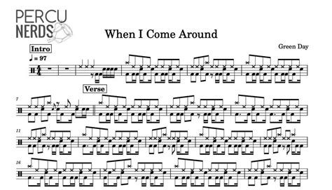 When I Come Around Drums & Voice Sheet Music by Billie Joe …