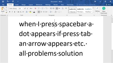 When I Press Space a dot Appear How to remove dots which make with a