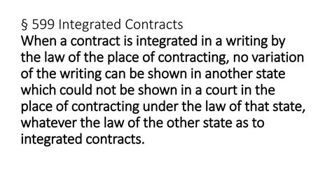 When a contract is integrated it is