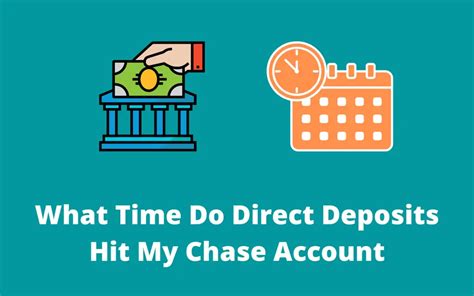 When do direct deposits hit chase. What time of day does direct deposit hit? Usually, you’ll have access to your direct deposit at the opening of business on your payday — by 9 a.m. In many cases, direct deposits hit accounts even earlier, often between midnight and 6 a.m. on payday morning. But there are factors that can affect how long it takes your direct deposit to ... 
