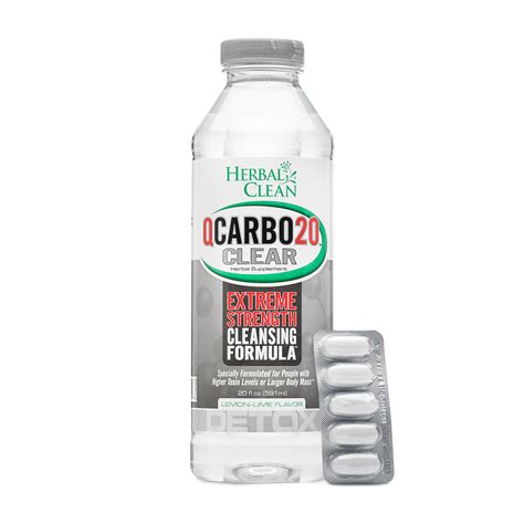 When do i take herbal clean qcarbo20. How long do herbal clean qcarbo16 with eliminex stay in your body and keep clean after drinking one 16 ounce? I took the herbal clean qcarbo20 clear extreme strength and the 5 super boost energy detox tablets how long befor it works? 
