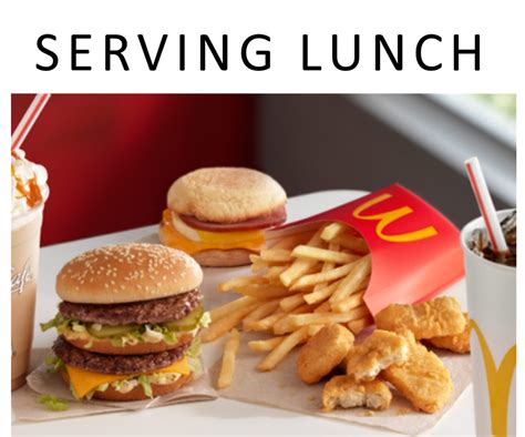 When does lunch start at mcdonald's. McDonald’s serves lunch at 10:30 am on regular days from Monday to Friday, ending at 4:59 PM . During the weekend, on Saturday and Sunday, they start serving at 11:00 AM and close at 4:49 PM ... 