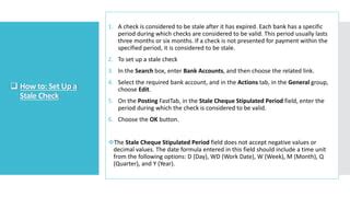 When is a check considered stale