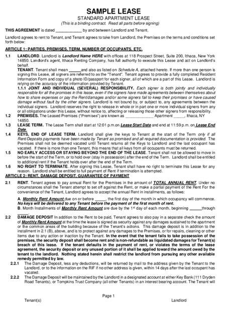 When is a lease binding