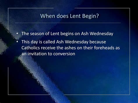 When is lent begin