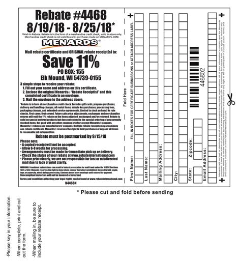 When is menards 11 rebate. 2 Menards Ads Available. Menards Ad 09/28/23 – 10/08/23 Click and scroll down. Menards Ad 10/05/23 – 10/15/23 Click and scroll down. Get The Early Menards Ad Sent To Your Email (CLICK HERE) ! 