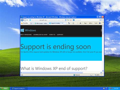 When is microsoft xp support ending