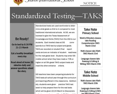 When is taks testing