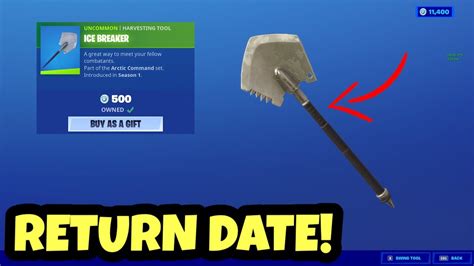 When is the ice breaker pickaxe coming back 2023. How to Get the Fortnite Ice Breaker Pickaxe? You can buy the Ice Breaker Pickaxe in the Fortnite Item Shop. The last time Ice Breaker was available was on October 15th, 2023. When or if it will return to the Fortnite Item Shop for the next time is unknown. 