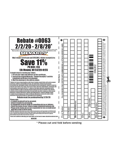 Nov 19, 2022 · November 19, 2022 by tamble. When Is The Next Menards 11 Rebate – Menards offers the benefit of a rebate of 11% on select items. Menards does not make the announcement of the rebate until the day of the event. Here are some of the ways to be qualified. Be sure to review the Exclusions. . 