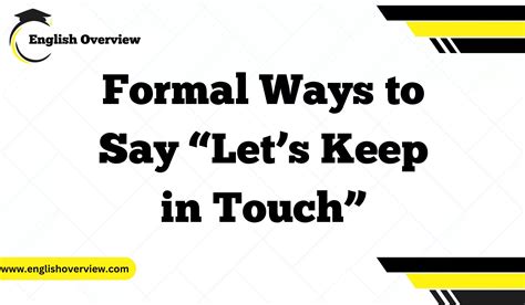 When someone says keep in touch