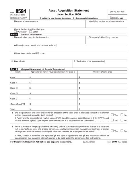 When to File Form 8594 Asset Acquisition