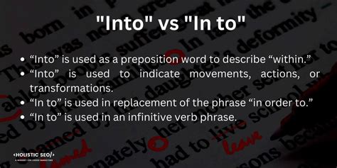 When to use in and into