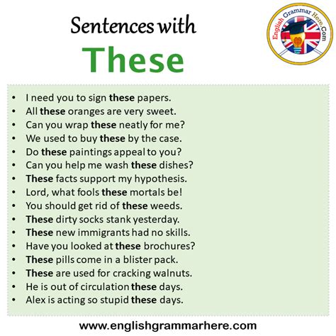 When to use these in a sentence