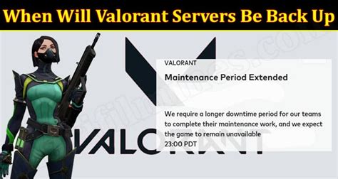 When will valorant servers be back up. For America, the servers will be down from 4:30 AM PDT to 10 AM PDT. It was quite thoughtful of Riot to make the times of the server shutdowns ranging from midnight to early morning, since the player counts are generally low during those times. The servers are scheduled to be back up by the time people are awake and ready to game. 