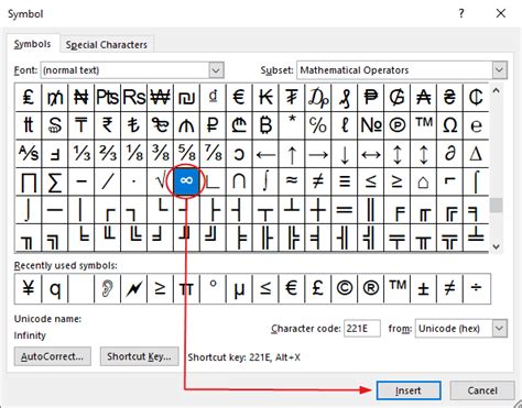 Where To Find Infinity Symbol In Word For Mac Usafasr