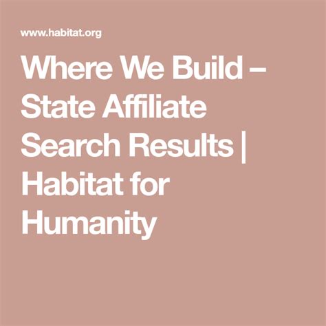 Where We Build – State Affiliate Search Results - Habitat for …