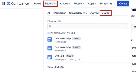 Where are draft pages saved? - Atlassian Community