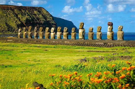 Easter Island is a small island (163.6 km²) located in the middle of the Pacific Ocean. The nearest continental point lies in Chile and it’s about 3700 km’s away. Rapa Nui is a special territory of Chile and Hanga Roa is the main town.. 
