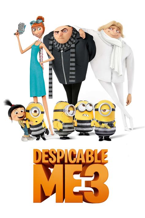 Despicable Me 3: Directed by Kyle Balda, Pierre Coffin, Eric Guillon. With Steve Carell, Kristen Wiig, Trey Parker, Miranda Cosgrove. Gru meets his long-lost, charming, cheerful, and more successful twin brother Dru, who wants to team up with him for one last criminal heist.