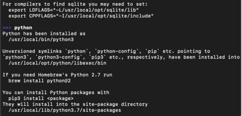 Where does brew install python.  Open Terminal and type python3 --version to see if ...